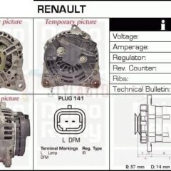 ALTERNADOR NUEVO RENAULT NISSAN DCI 0124525043 - 0124525049 - 0986046250 - 0986047370