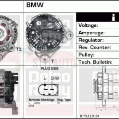 ALTERNADOR NUEVO BMW SERIE E46 12312249966 - 12312249969 - 12317787346 - 12317788222 - 12317788247