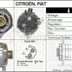 ALTERNADOR NUEVO CITROEN PEUGEOT FIAT HDI 0124615002 - 0986041930