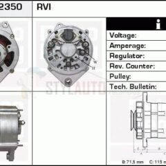 Alternador Renault Trucks 0120468140, 0120468154, A3TA8491