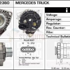 Alternador Mercedes-Benz Actros 0121540402, 0124555004
