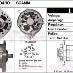 Alternador Scania 0120468131, 0986039490, CA1148IR