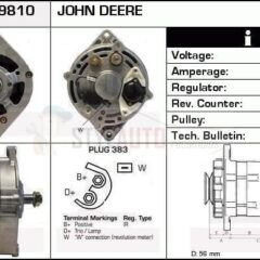 Alternador John Deere, 0120484017, 0120484019, AL78689, AL81438, CA1068IR
