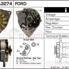 Alternador Ford, 0986036041, 24217, 86AB-10300-AA, CA560IR