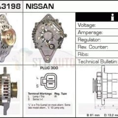 Alternador Infiniti M30, Mitsubishi Colt, Nissan Maxima, Hyundai Excel, 23100-34E00, 23100-85E00, JA767IR, LR190-704, LR190-711