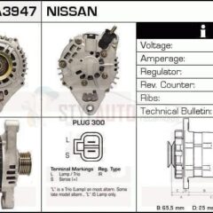 Alternador Nissan Micra, 23100-AP000, JA1790IR, LR165-714