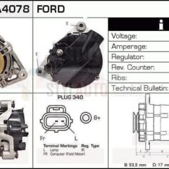 Alternador Ford, 63321758, CA1760IR, YS61-10300-CC