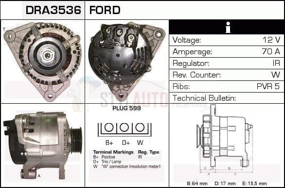 Alternador Ford, Mazda, 0986044631, 63321244, 63321669, 97AB-10300-AA, CA1217IR