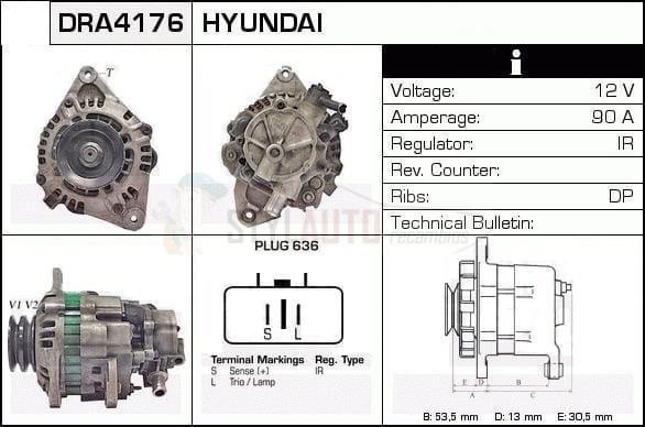 Alternador Kia, JA877IR, OK241-18300