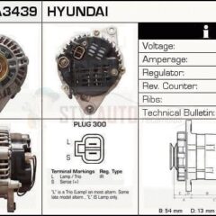 Alternador Hyundai, 37300-22200, AB190058, JA994IR