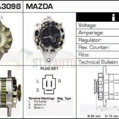 Alternador Mazda, Ford, 0986036471, A2T05892, A2T19991, F8B1-18300, JA575IR