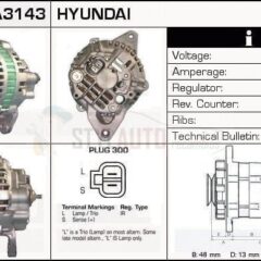 Alternador Mitsubishi, Hyundai, 37300-24510, A2T09493, AB175015, JA689IR, MD114620