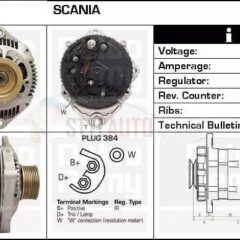 ALTERNADOR SCANIA 4 - series 114 C/340 / SCANIA 4 - series 94 D/220 1440769 / 2542415A / A14VI20