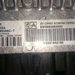 CENTRALITA DE MOTOR CITROEN C5 2.0 HDI SIEMENS VDO 5WS40388C-T, 5WS40388CT, SW 9663885680, HW 9661642180 SID803A