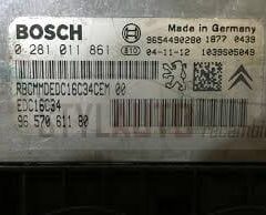 Centralita de motor grupo psa citroen c2 1. 4 hdi 9654490280 9657061180 96 570 611 80 bosch 0281011861