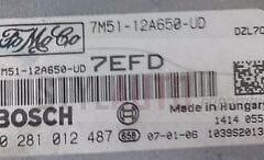 centralita motor ford focus 1.6 tdci 0281012487 7M51-12A650-UD